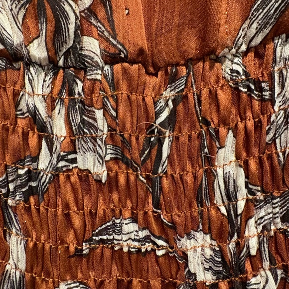 Just Taylor Brown Floral Bronze Metallic Thread Dress NWOT Size 6 - Picture 9 of 13